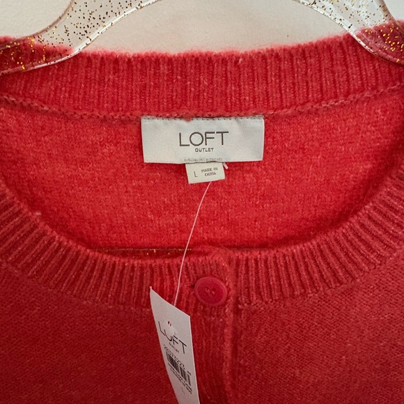 LOFT Women's Vibrant Red Cardigan - Picture 2 of 2